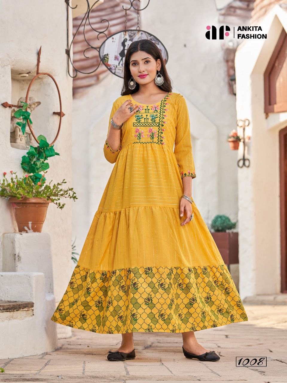 Ankita Weekend Festive Wear Wholesale Cotton Embroidery Anarkali Kurtis